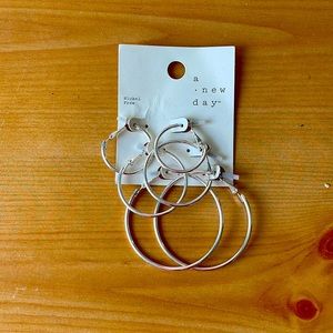 Sterling silver hoop set
